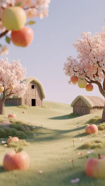 Blossom Orchard Morning — cottagecore, spring, flowers phone wallpaper