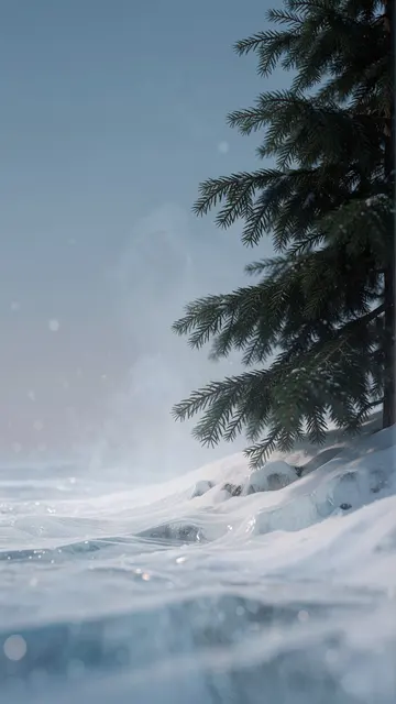 Frozen Pine Silence — snow, nature, forest phone wallpaper