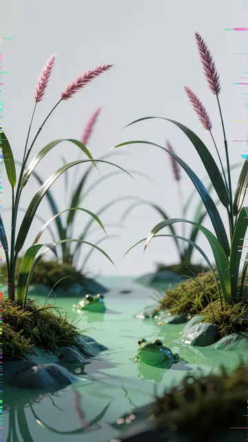 Lily Pad Frogs — frogs, kawaii, cute phone wallpaper
