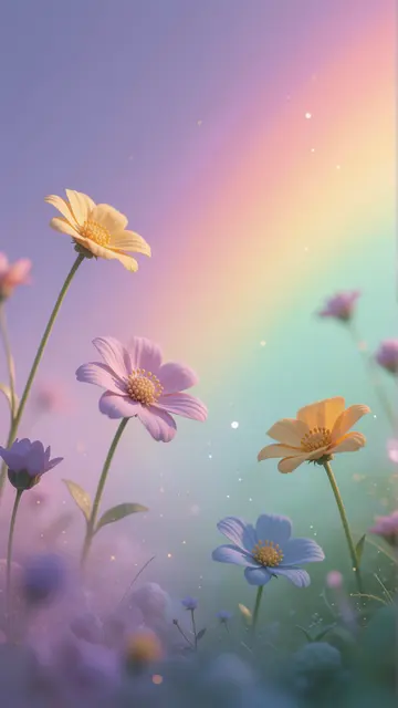 Pastel Daisy Sky — flowers, sky, pastel phone wallpaper