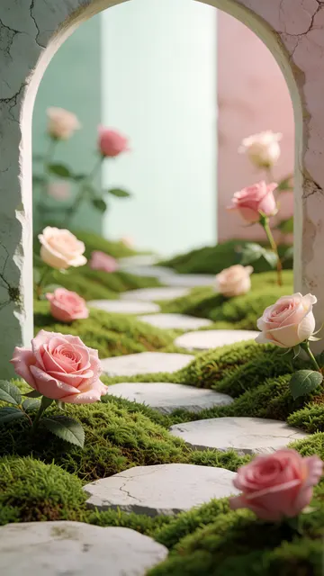 Secret Rose Garden — flowers, fantasy, pastel phone wallpaper