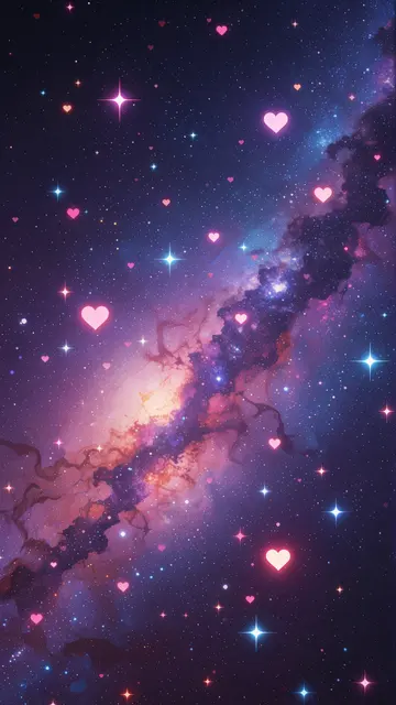 Heart Nebula — galaxy, hearts, space phone wallpaper